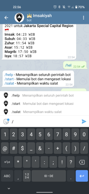 bot Telegram Imsakiyah