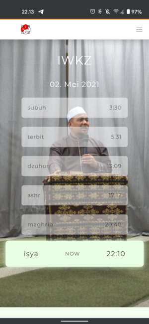 jadwal salat dari situs IWKZ