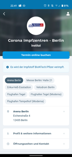 mencari jadwal vaksin menggunakan aplikasi Doctolib