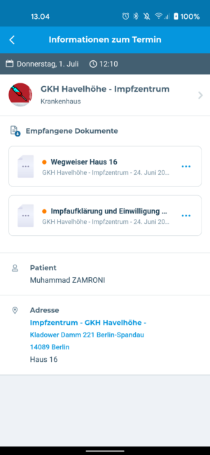jadwal vaksinasi di aplikasi Doctolib