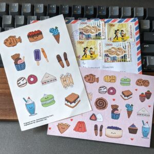 kartu pos dan sticker dari Endah April di Malang