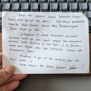 pesan Bang Rudi Candra di kartu pos