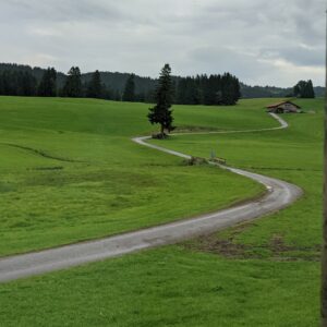 pemandangan bukit rumput jalur München-Füssen pemandangan bukit rumput jalur München-Füssen