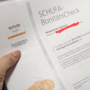 dokumen sertifikat SCHUFA