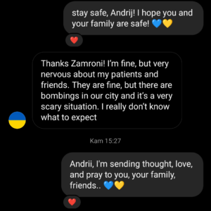 pesan instagram kepada seorang rekan dari Ukraina