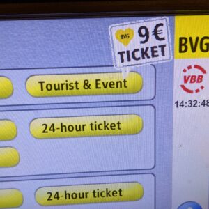 menu pembelian tiket 9&euro; di mesin tiket BVG