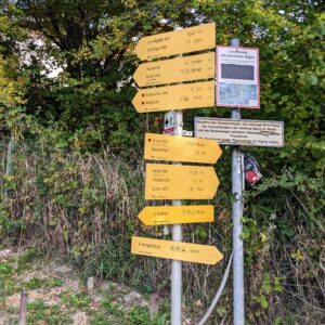 papan petunjuk rute pendakian di Nordkette, Innsbruck