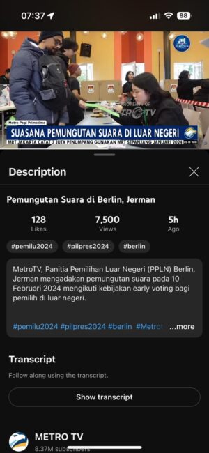 tertangkap kamera MetroTV di Pemilu 2024 Berlin tertangkap kamera MetroTV di Pemilu 2024 Berlin