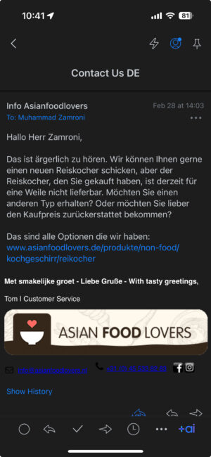 surel jawaban komplain AsianFoodLovers