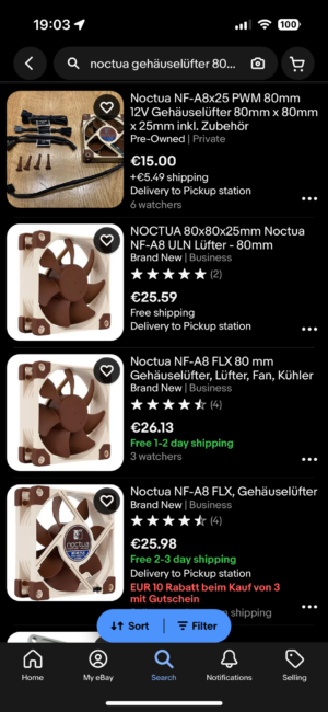 harga kipas Noctua di eBay